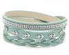 Wikkelarmband strass &amp; ankers - Licht blauw