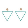 Oorbellen triangle - Groen/Goud