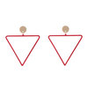 Oorbellen triangle - Rood/Zilver