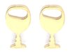 Oorknopjes wine glasses stainless steel - Goud