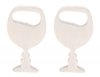 Oorknopjes wine glasses stainless steel - Zilver