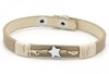 Armband leather star - Beige/bruin