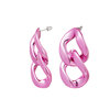 Oorbellen acryl big chain - metallic roze