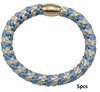 Haarelastieken set/5 - Blauw/creme