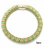 Haarelastieken set/5 - groen/goud