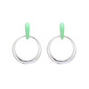 Oorbellen stylish -Groen/zilver