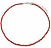 Ketting glass beads - Rood/zilver