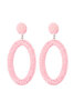 Oorbellen candy oval - Roze
