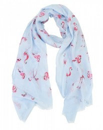Flamingo sjaal blauw