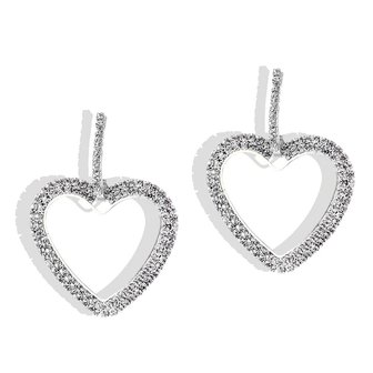 Oorbellen strass hart zilver