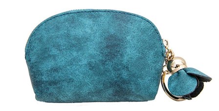 Coin purse PU leather met sleutelring - Teal