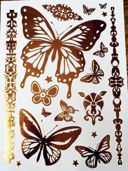 Fash tattoos goud Vlinder