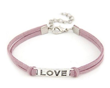 Armband love - roze
