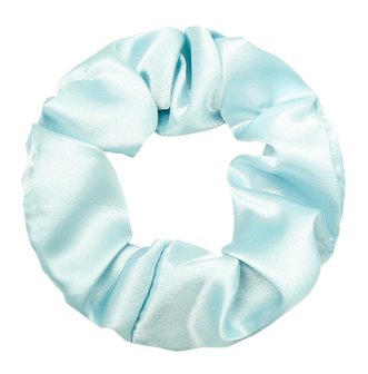 Scrunchie grijsblauw satijn