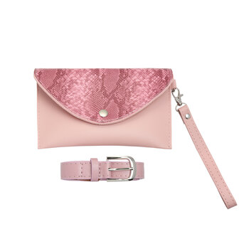 Kleine tas/Heup tas met riem snake - Roze