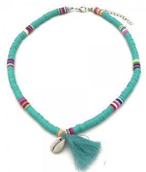 Surf ketting schelp - blauw