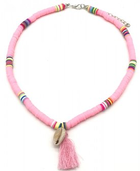 Surf ketting schelp - Roze