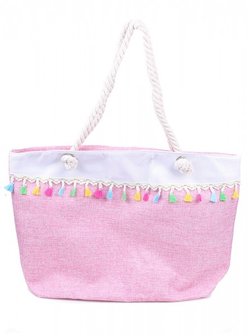 Strandtas tassels roze