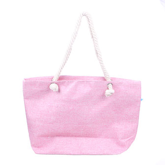 Strandtas tassels roze