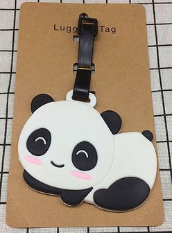 Bagage label/luggage tag panda liggend