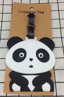 Bagage label/luggage tag panda zittend