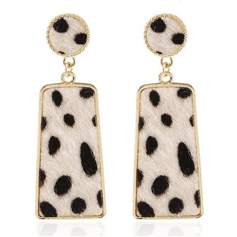 Oorbellen leopard skin zwart/wit