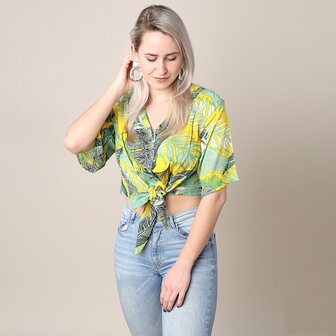 Blouse summer leaves