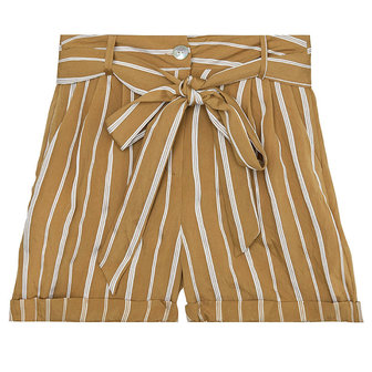 Korte broek stripes - Camel Maat S