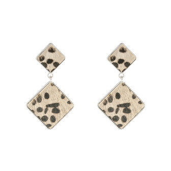 Oorbellen spots , beige