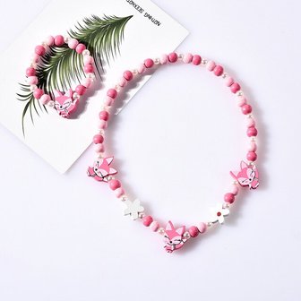 Sieraden setje vos - Roze