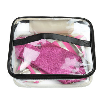 Make-up tassen set 3 delig - Roze glitter