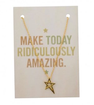 Giftcard met ketting - Gold star