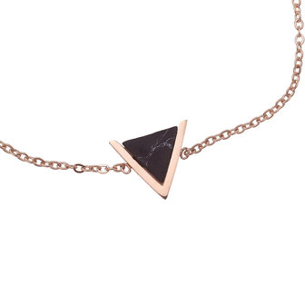 Armband marble triangle - Zwart/Goud