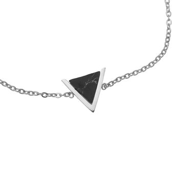 Armband marble triangle - Zwart/Zilver