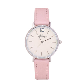 Horloge little time - Roze/zilver