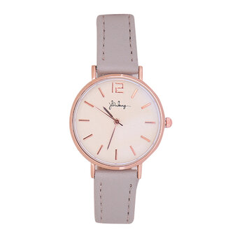 Horloge little time - Grijs/Rose gold