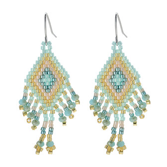 Oorbellen beaded dream - Mint