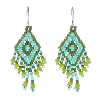 Oorbellen beaded dream - Groen