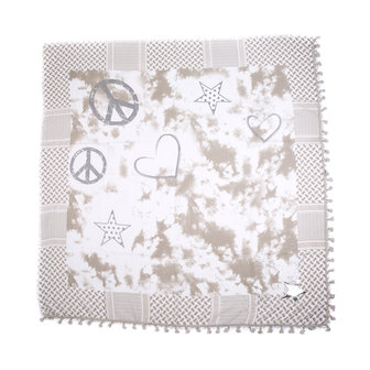 Sjaal stars/peace - Beige