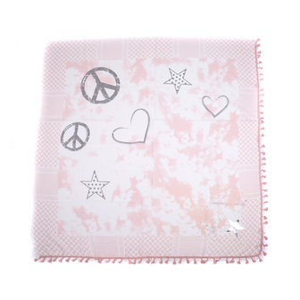 Sjaal stars/peace - Roze