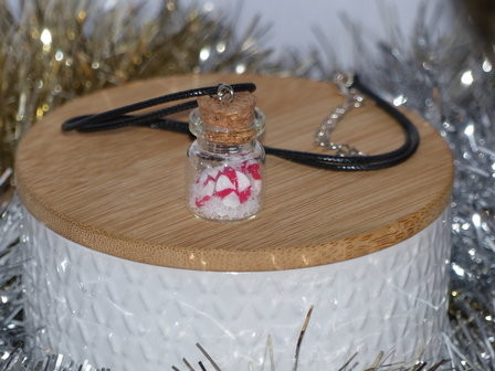 Handmade ketting - Candy cane jar