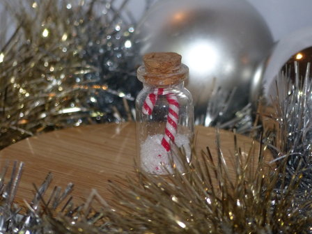 Handmade Decoratie - Candy cane jar