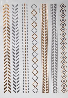 Flash tattoos MH3 goud/zilver