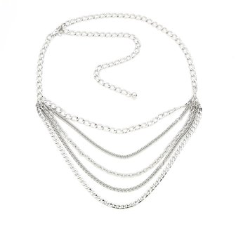 Metalen riem ketting - Zilver