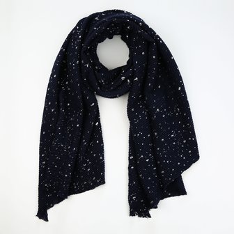 Wintersjaal silver spots - Navy