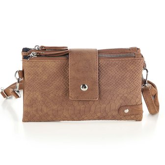 Uitklapbare clutch / schouder tasje - Camel