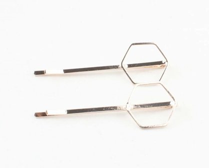 Set schuifspeldjes hexagon/rose goud