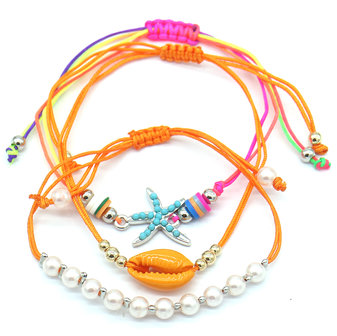 Set van 3 armbandjes - Oranje