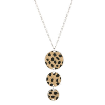 Lange ketting leopard - Beige