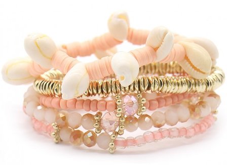 Armbanden set - Roze/Goud